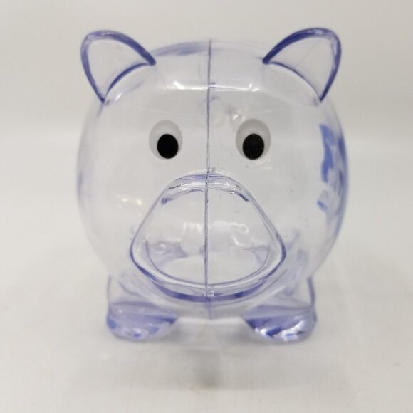 BinTech Partners Advertising Plastic Coin Piggy Bank Clear Transparent Small - Picture 2 of 5